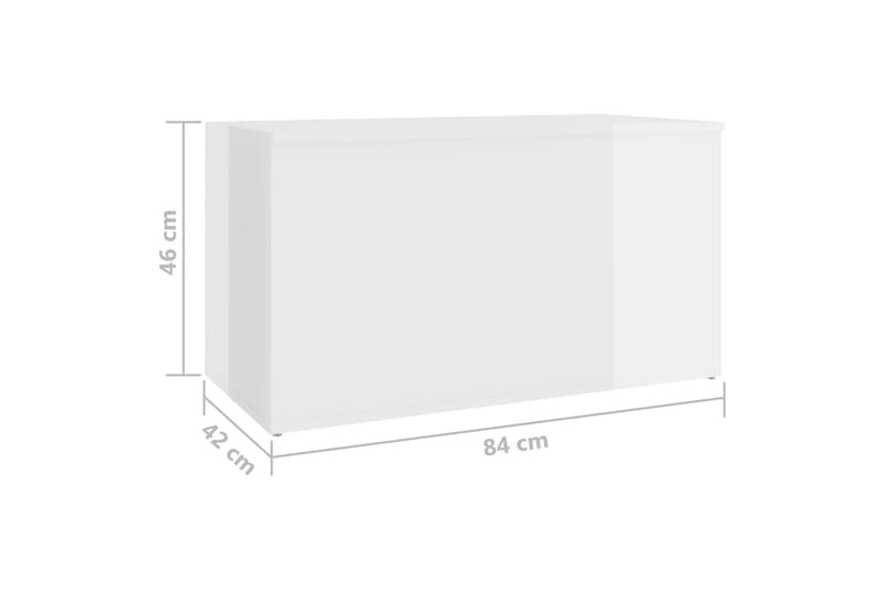 Säilytysarkku korkeakiilto valkoinen 84x42x46 cm lastulevy - Säilytys - Säilytyskalusteet - Säilytysarkku