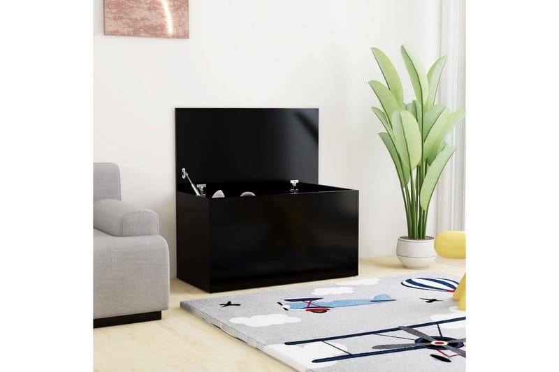 Säilytysarkku musta 84x42x46 cm lastulevy - Säilytys - Säilytyskalusteet - Säilytysarkku