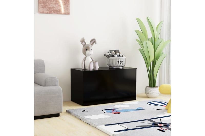 Säilytysarkku musta 84x42x46 cm lastulevy - Säilytys - Säilytyskalusteet - Säilytysarkku