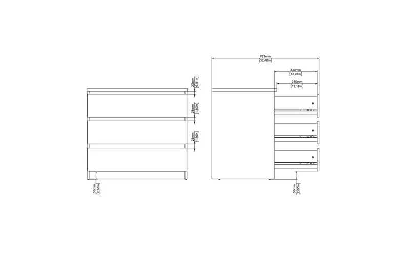 Salomns Lipasto 77 cm - Musta - Säilytys - Säilytyskalusteet - Lipasto