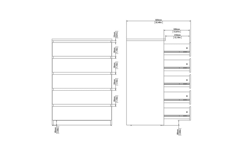 Salomns Lipasto 77 cm - Valkoinen - Säilytys - Säilytyskalusteet - Lipasto