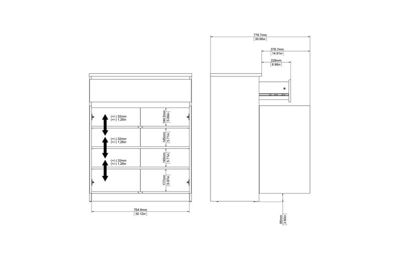 Salomns Senkki 80,4x40 cm - Valkoinen - Säilytys - Säilytyskalusteet - Senkki
