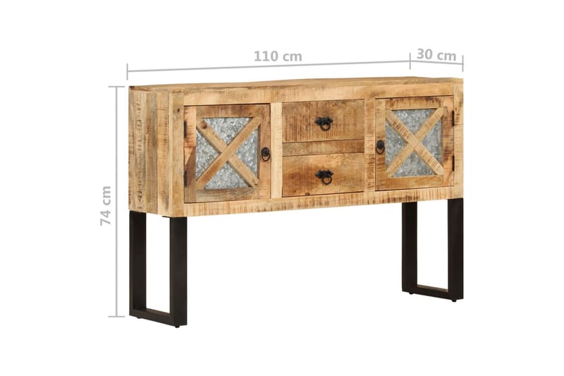 Senkki 110x30x74 cm karkea mangopuu - Ruskea - Säilytys - Säilytyskalusteet - Senkki