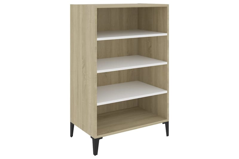 Senkki 57x35x90 cm Sonoma-tammi - Beige/Valkoinen - Säilytys - Säilytyskalusteet - Senkki