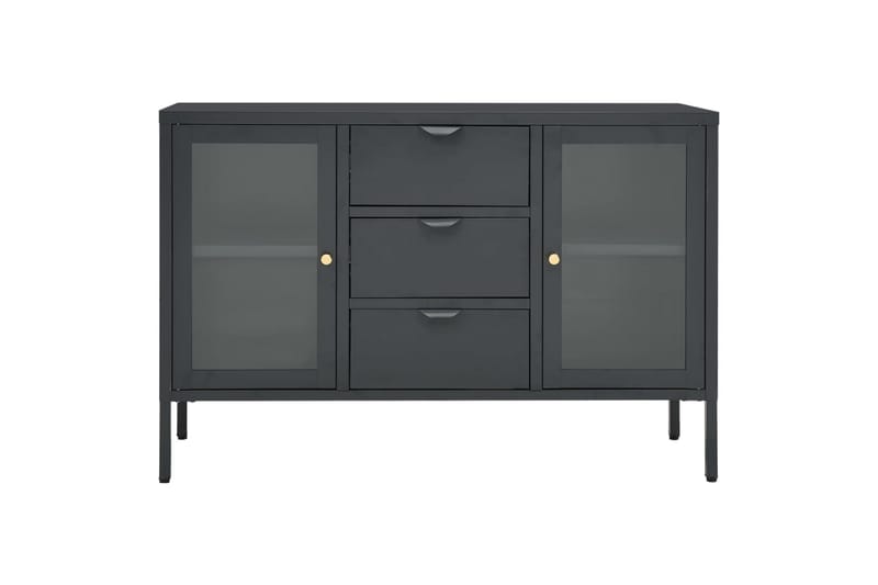 Senkki antrasiitti 105x35x70 cm teräs ja karkaistu lasi - Säilytys - Säilytyskalusteet - Senkki