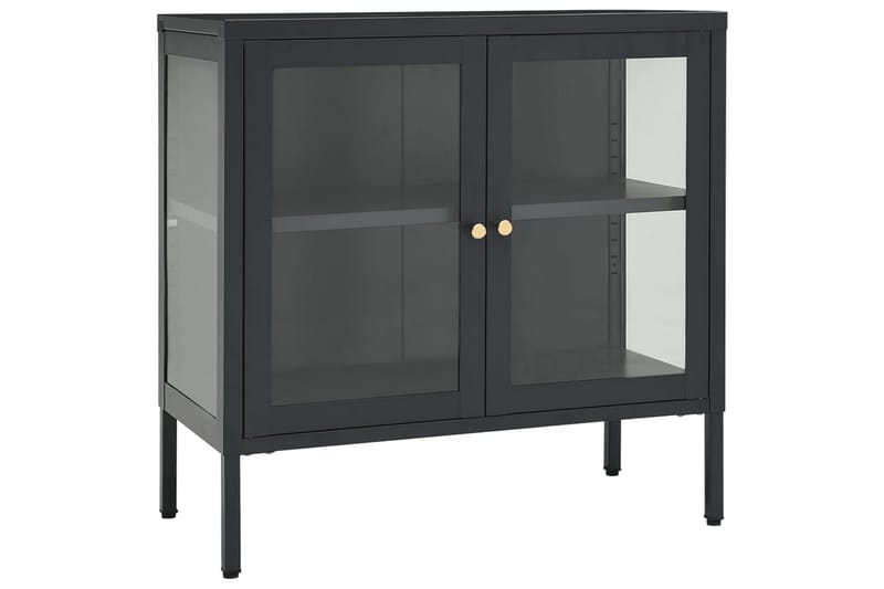Senkki antrasiitti 70x35x70 cm teräs ja lasi - Antrasiitti - Säilytys - Säilytyskalusteet - Senkki