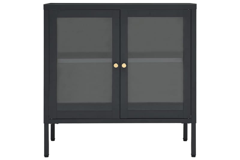 Senkki antrasiitti 70x35x70 cm teräs ja lasi - Antrasiitti - Säilytys - Säilytyskalusteet - Senkki