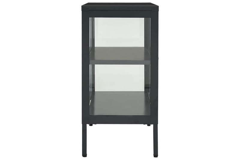 Senkki antrasiitti 70x35x70 cm teräs ja lasi - Antrasiitti - Säilytys - Säilytyskalusteet - Senkki