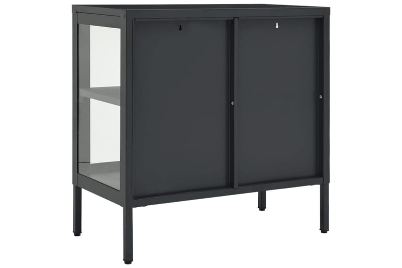Senkki antrasiitti 70x35x70 cm teräs ja lasi - Antrasiitti - Säilytys - Säilytyskalusteet - Senkki