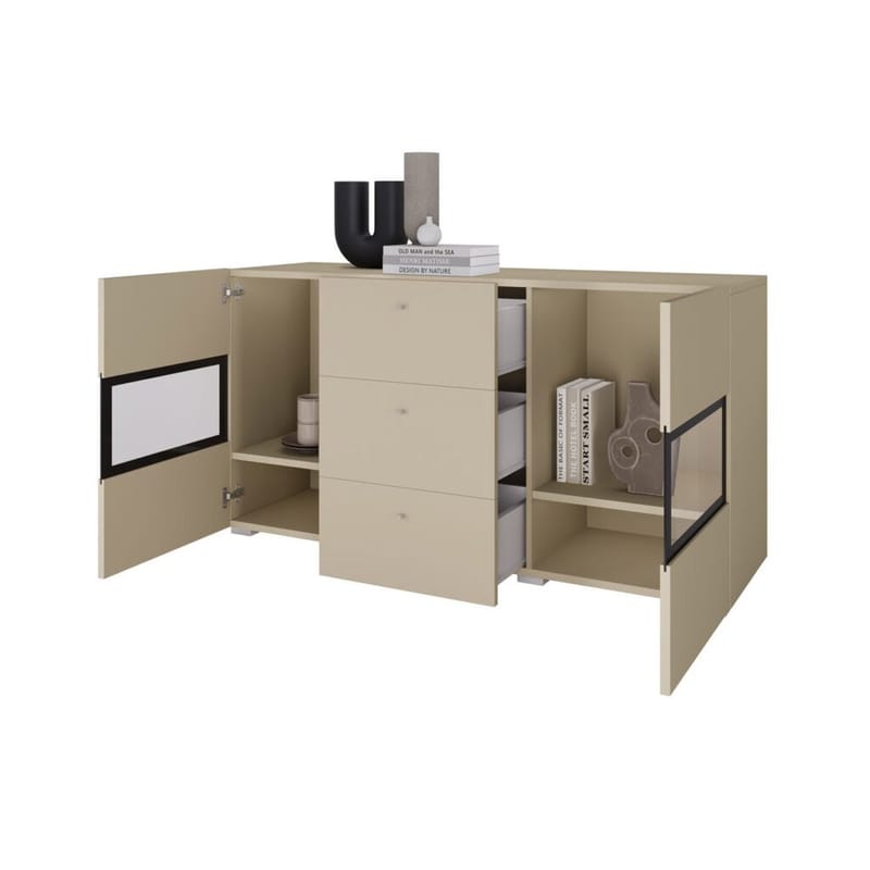 Senkki Baros 2 ovea ja 3 laatikkoa - Vaalea beige - Säilytys - Säilytyskalusteet - Senkki