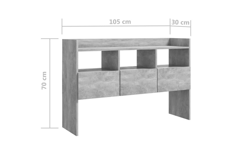 Senkki betoninharmaa 105x30x70 cm lastulevy - Harmaa - Säilytys - Säilytyskalusteet - Senkki