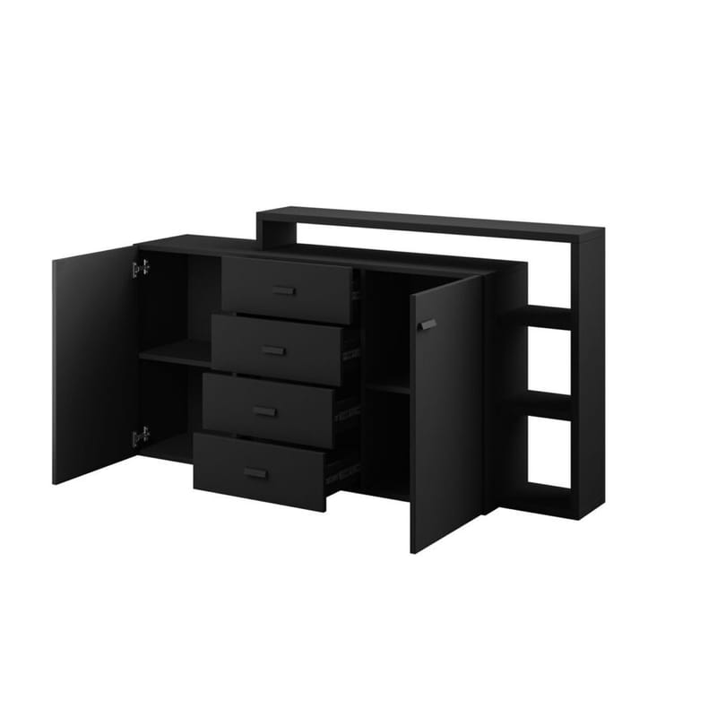 Senkki Bota 2 ovea ja 4 laatikkoa - Musta supermatta - Säilytys - Säilytyskalusteet - Senkki