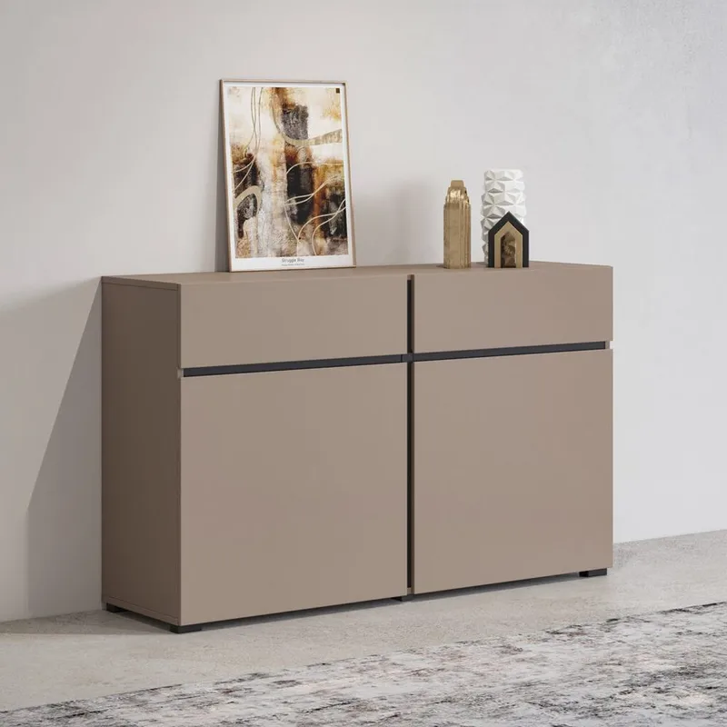 Senkki Cross 2 ovea ja 2 laatikkoa - Congo - musta - Säilytys - Säilytyskalusteet - Senkki