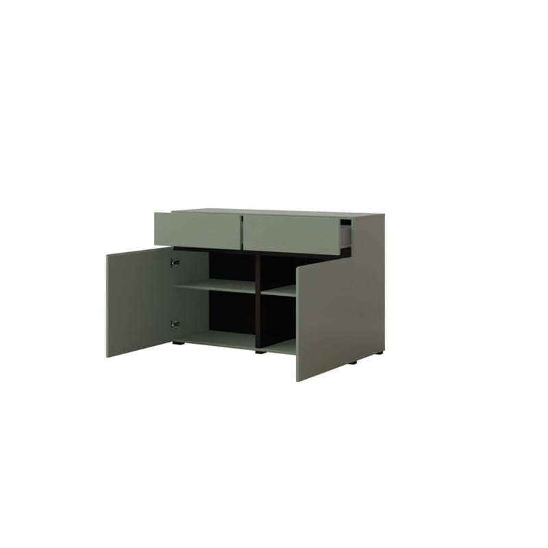 Senkki Cross 2 ovea ja 2 laatikkoa - Vihreä - Musta - Säilytys - Säilytyskalusteet - Senkki