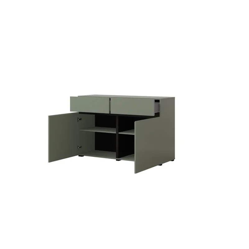 Senkki Cross 2 ovea ja 2 laatikkoa - Vihreä - Musta - Säilytys - Säilytyskalusteet - Senkki