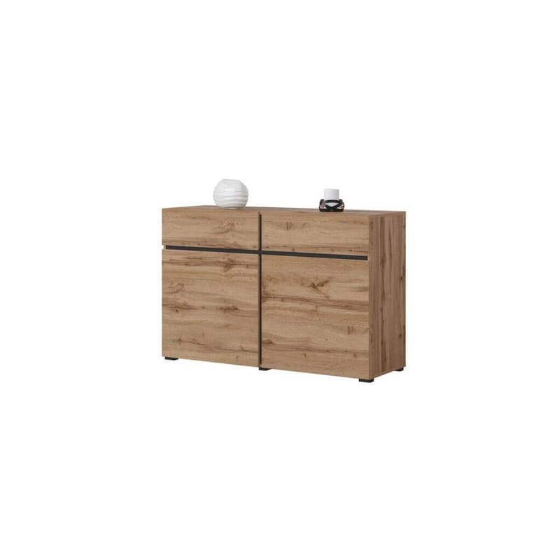 Senkki Cross 2 ovea ja 2 laatikkoa - Wotan tammi - musta - Säilytys - Säilytyskalusteet - Senkki