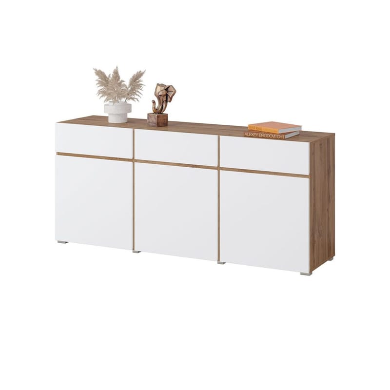 Senkki Cross 3 ovea ja 3 laatikkoa - Valkoinen - Säilytys - Säilytyskalusteet - Senkki