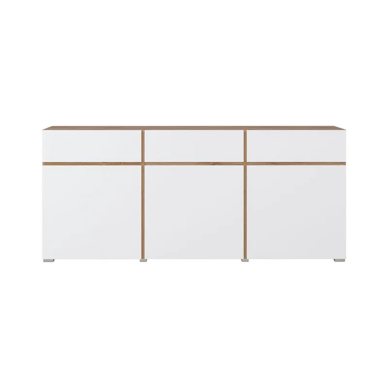 Senkki Cross 3 ovea ja 3 laatikkoa - Valkoinen - Säilytys - Säilytyskalusteet - Senkki