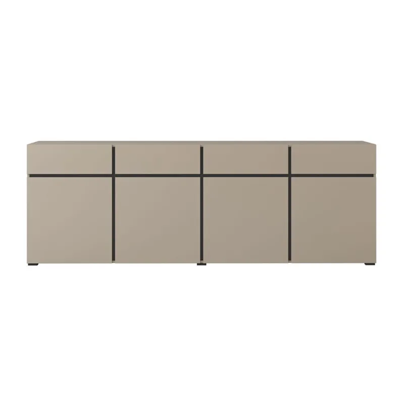 Senkki Cross 4 ovea ja 4 laatikkoa - Kongo - Musta - Säilytys - Säilytyskalusteet - Senkki