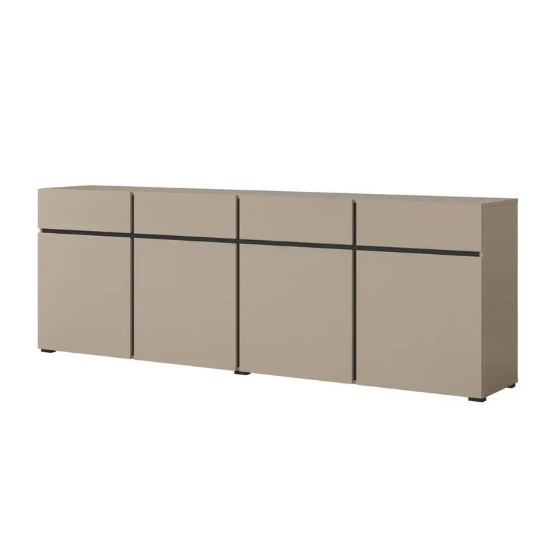 Senkki Cross 4 ovea ja 4 laatikkoa - Kongo - Musta - Säilytys - Säilytyskalusteet - Senkki