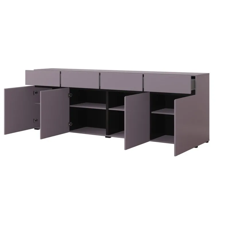 Senkki Cross 4 ovea ja 4 laatikkoa - Luumunvärinen - Musta onyksi - Säilytys - Säilytyskalusteet - Senkki