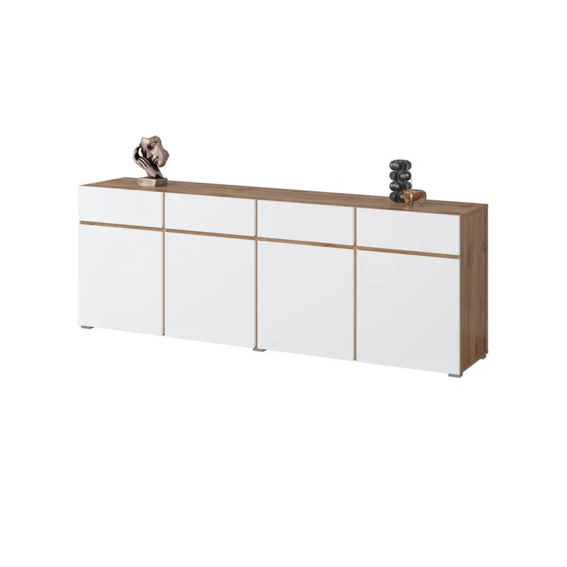 Senkki Cross 4 ovea ja 4 laatikkoa - Valkoinen - Säilytys - Säilytyskalusteet - Senkki