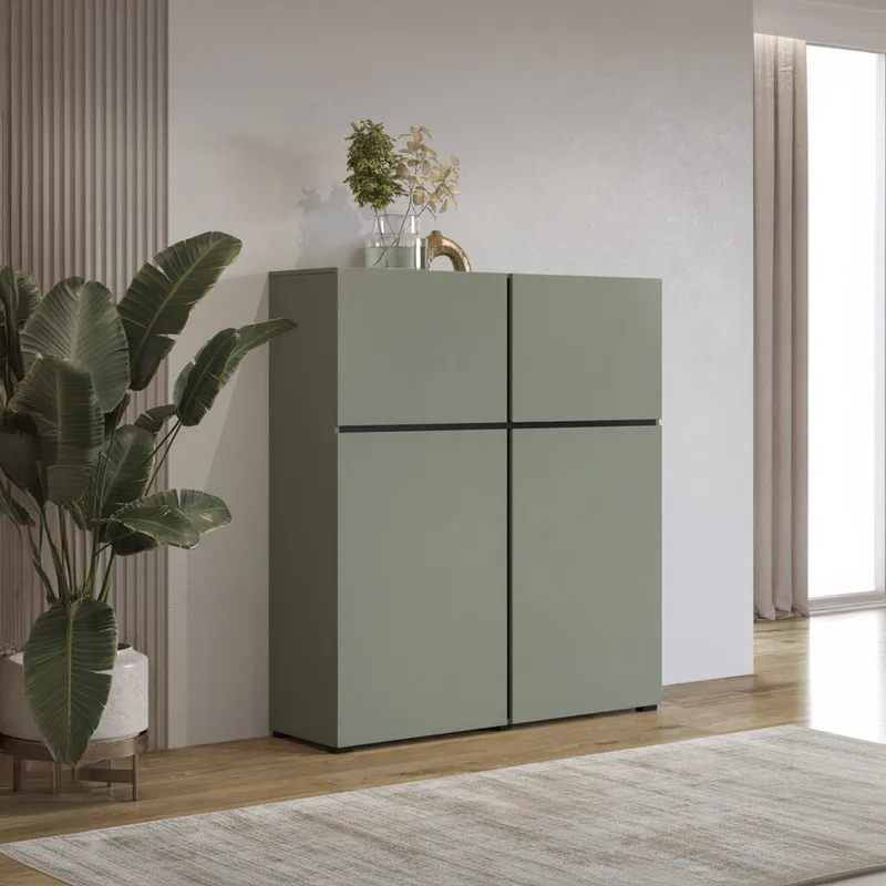 Senkki Cross 4 ovea - Vihreä - Musta - Säilytys - Säilytyskalusteet - Senkki