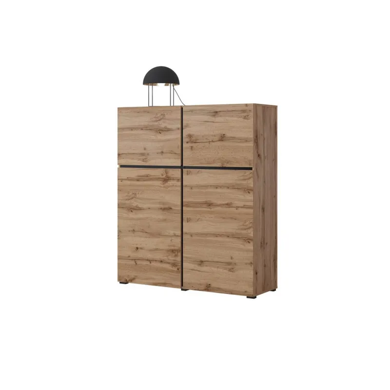 Senkki Cross 4 ovea - Wotan tammi - musta - Säilytys - Säilytyskalusteet - Senkki