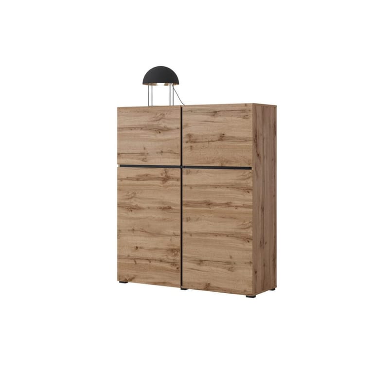 Senkki Cross 4 ovea - Wotan tammi - musta - Säilytys - Säilytyskalusteet - Senkki