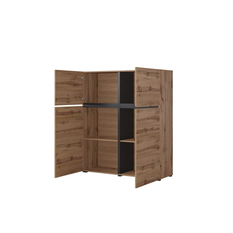 Senkki Cross 4 ovea - Wotan tammi - musta - Säilytys - Säilytyskalusteet - Senkki