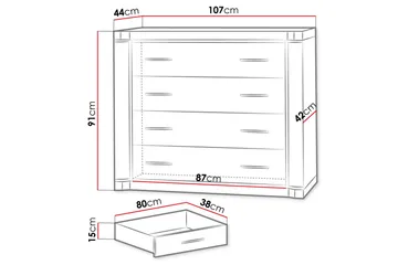 Dallas Senkki 107x43,5x91 cm - Säilytys - Säilytyskalusteet - Senkki