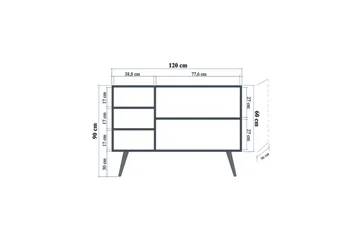 Senkki Gillberga 120 cm - Ruskea - Säilytys - Säilytyskalusteet - Senkki