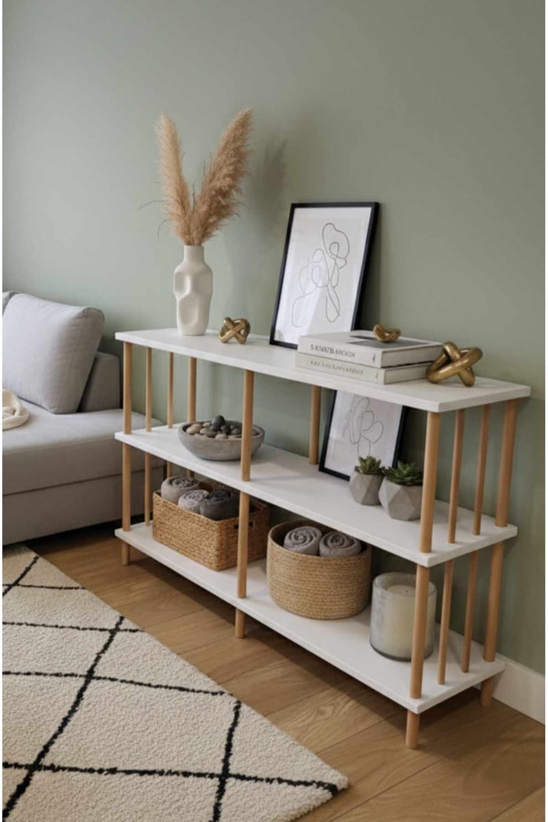 Senkki Hanah Home Peka Wide (120 x 73 x 30 cm) Valkoinen - Valkoinen - Säilytys - Säilytyskalusteet - Senkki