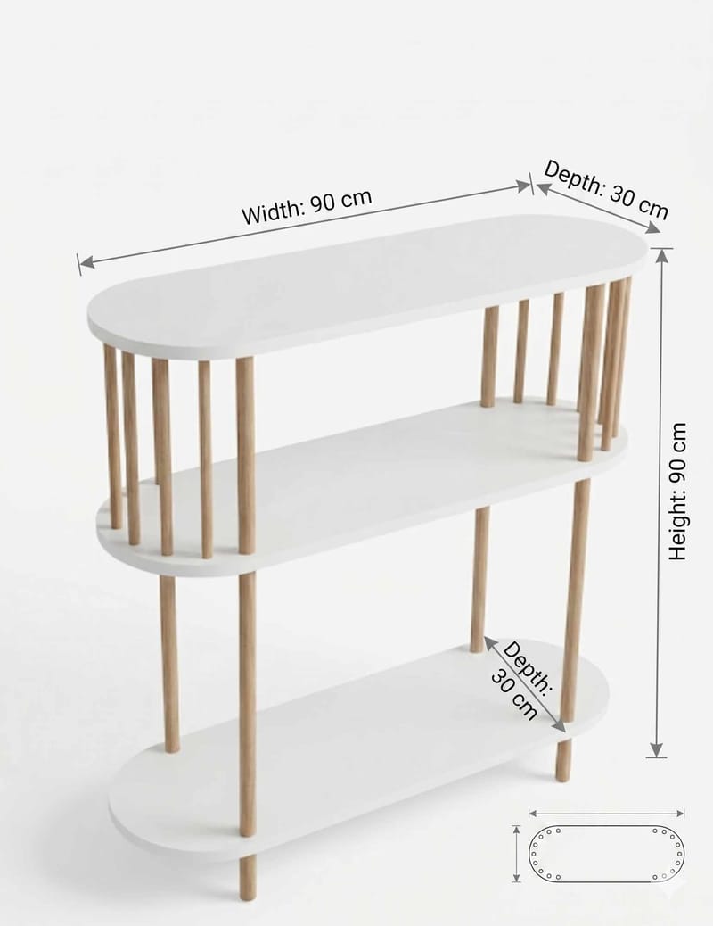 Senkki Hanah Home Peka Slim (90 x 90 x 30 cm) Valkoinen - Valkoinen - Säilytys - Säilytyskalusteet - Senkki