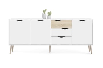 Hostafranc-senkki 40x196 cm - Valkoinen|Luonnonväri - Säilytys - Säilytyskalusteet - Senkki