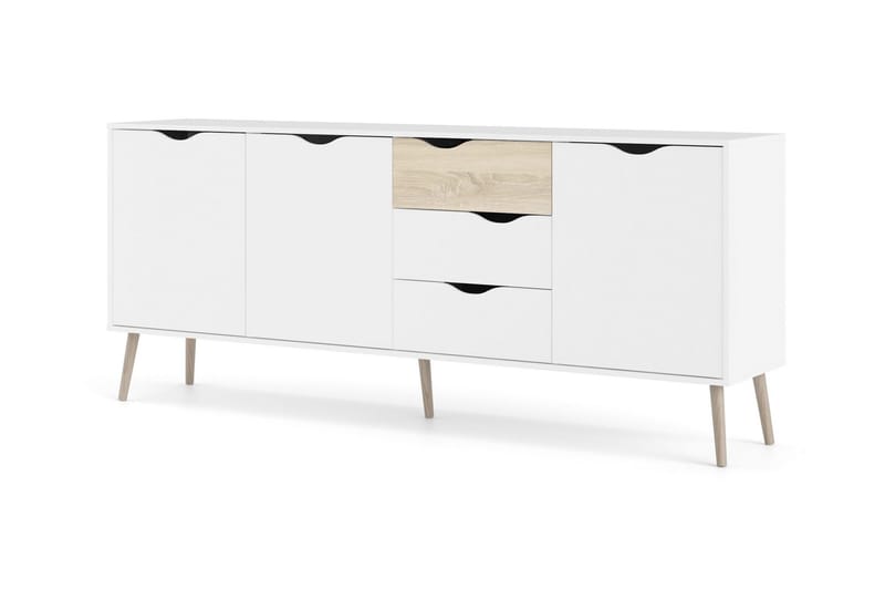 Hostafranc-senkki 40x196 cm - Valkoinen|Luonnonväri - Säilytys - Säilytyskalusteet - Senkki