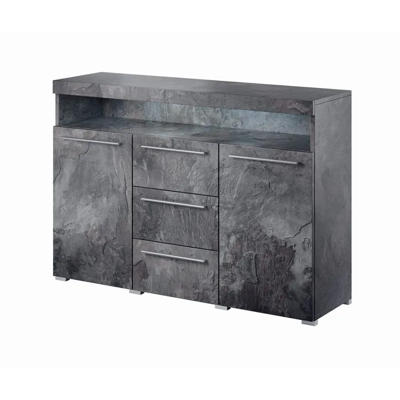 Senkki India 2 ovea ja 3 laatikkoa - Liitu, 132 cm - Säilytys - Säilytyskalusteet - Senkki