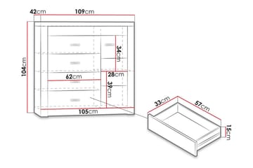 Indianapolis Senkki 109x42x104 cm - Säilytys - Säilytyskalusteet - Senkki