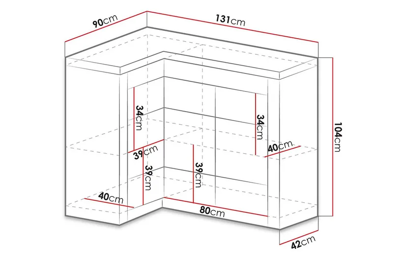 Indianapolis Senkki 131x42x104 cm - Säilytys - Säilytyskalusteet - Senkki