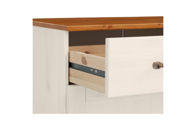 Senkki ja lipasto Loft24 Senkki Alby 125x38x85 cm, valkoinen/hunaja Vit,Natur - Säilytys - Säilytyskalusteet - Senkki