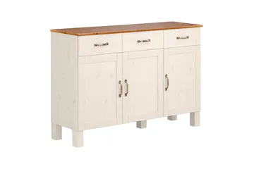 Senkki ja lipasto Loft24 Senkki Alby 125x38x85 cm, valkoinen/hunaja Vit,Natur