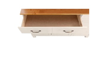 Senkki ja lipasto Loft24 Senkki Alby 125x38x85 cm, valkoinen/hunaja Vit,Natur - Säilytys - Säilytyskalusteet - Senkki