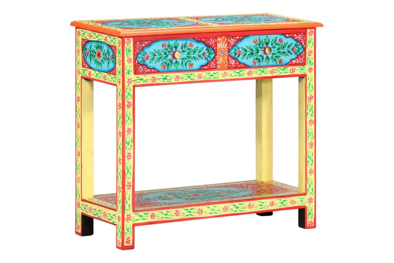 Käsinmaalattu konsolipöytä 80x35x75 cm täysi mangopuu - Säilytys - Säilytyskalusteet - Senkki