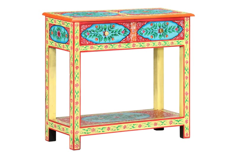 Käsinmaalattu konsolipöytä 80x35x75 cm täysi mangopuu - Säilytys - Säilytyskalusteet - Senkki