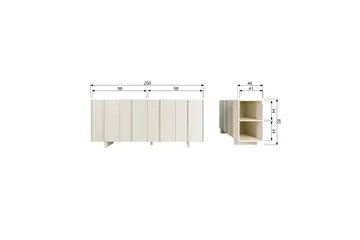 Kaappi Morya 200 cm - Beige - Säilytys - Säilytyskalusteet - Senkki