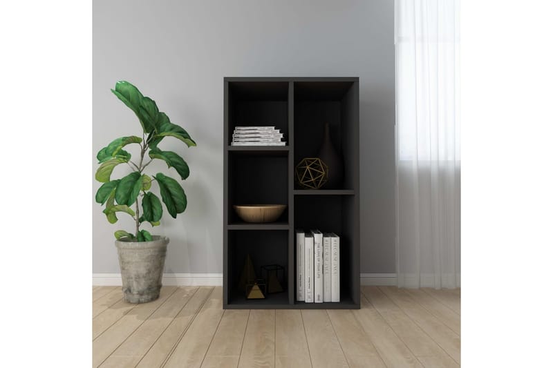 Kirjahylly/senkki musta 45x25x80 cm lastulevy - Musta - Säilytys - Säilytyskalusteet - Senkki