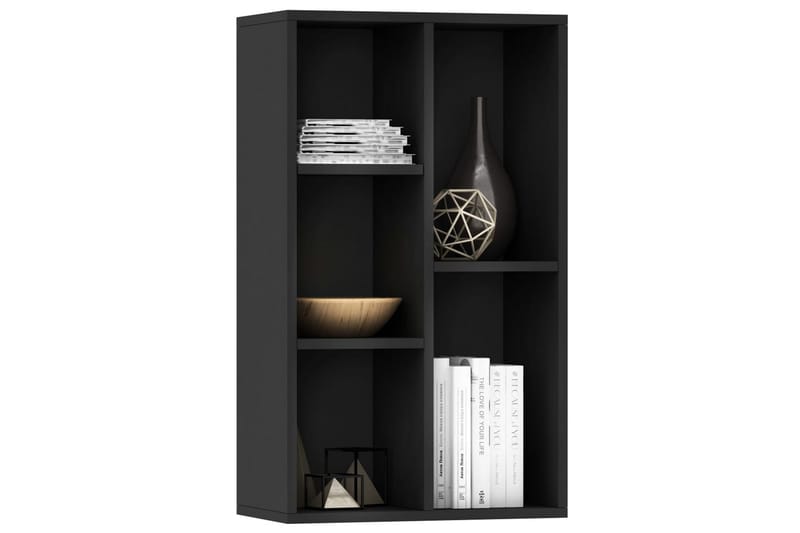 Kirjahylly/senkki musta 45x25x80 cm lastulevy - Musta - Säilytys - Säilytyskalusteet - Senkki