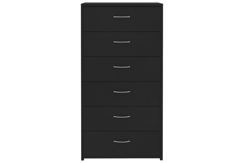 Lipasto 6 vetolaatikolla musta 50x34x96 cm lastulevy - Musta - Säilytys - Säilytyskalusteet - Senkki