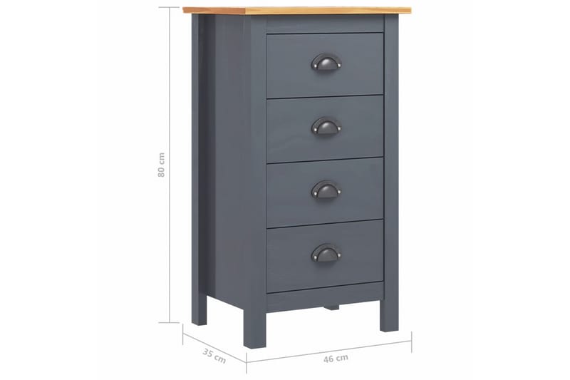Lipasto Hill Range harmaa 46x35x80 cm täysi mänty - Harmaa - Säilytys - Säilytyskalusteet - Senkki
