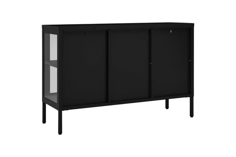 Senkki musta 105x35x70 cm teräs ja lasi - Musta - Säilytys - Säilytyskalusteet - Senkki